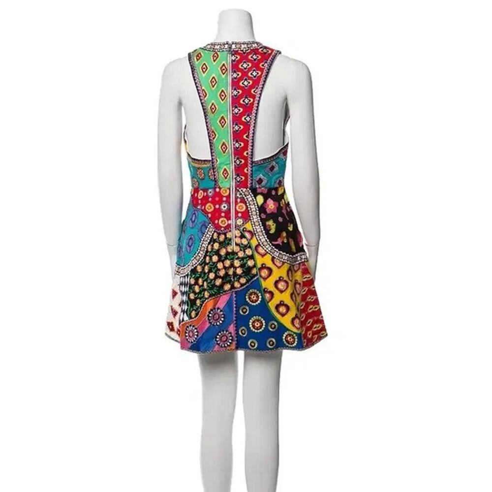 Alice + Olivia Patchwork Mini Dress Multicolor - 4 - image 7
